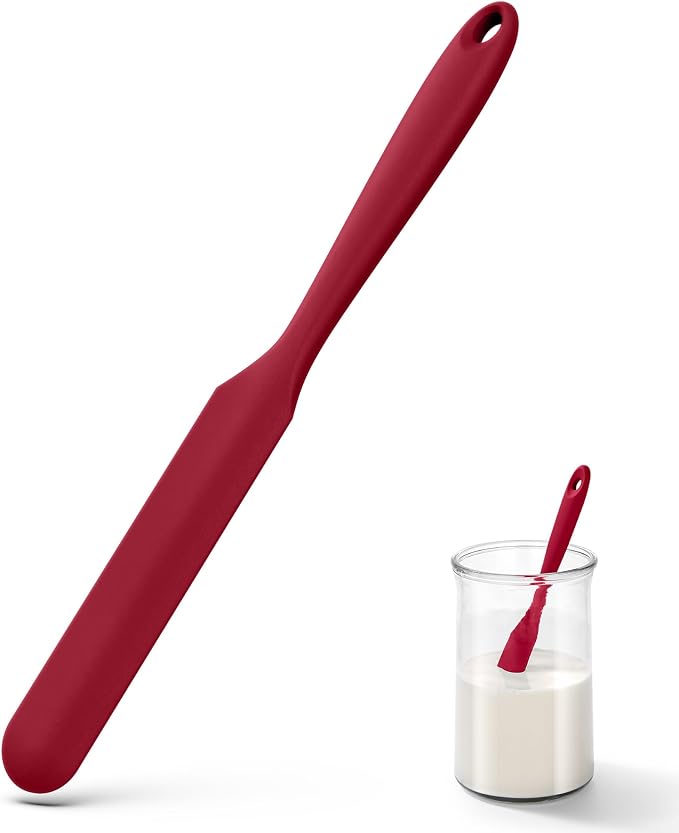 U-Taste Skinny Silicone Jar Spatula: 600ºF Heat-Resistant Food-Grade 10in Long by U-Taste
