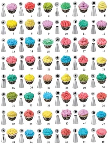 48 Pcs Small Piping Tips Set with Couplers for Cake Decorating &