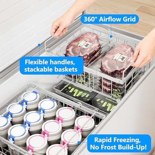 Freezer Organizer Bins, 4-Pack for Deep Freezers
