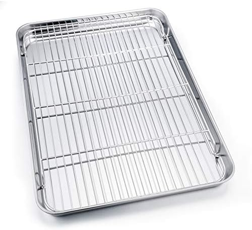 P&P CHEF Stainless Steel Baking Sheet with Rack Set for Cookie