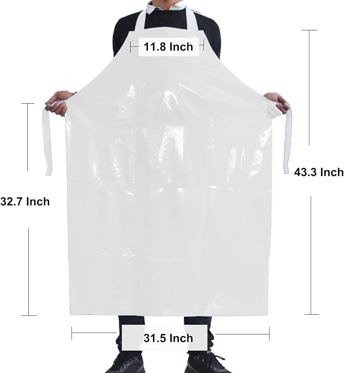 ELEBOX Waterproof Oil Proof Bib Apron Utility Apron Chemical Resistant Apron - Image 3