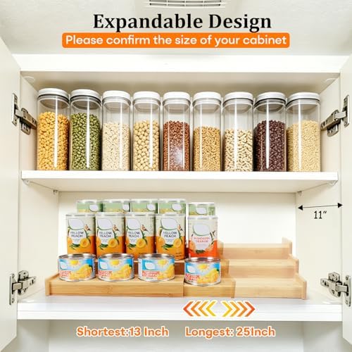 Can Rack Organizer for Pantry, 3-Tier Expandable Can Storage