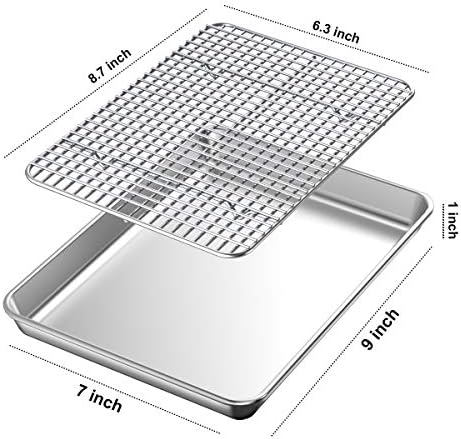 Baking Sheet with Rack Set [2 Pans + 2 Racks], Wildone Stainless Steel