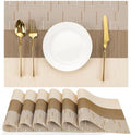Placemats Set of 6, Vinyl Woven Heat-Resistant Place Mats