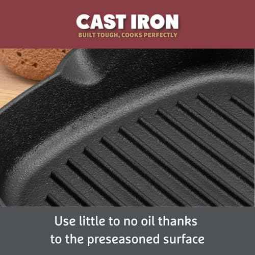Prestige Cast Iron Cookware Set – 6 Piece, Burger Press, Small &