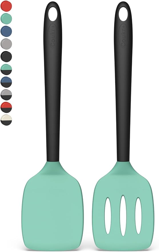 Coukre 2 Pack Silicone Spatula Set, High Heat Resistant, BPA Free Kitchen by Coukre