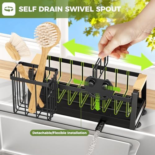 Kitchen Sink Sponge Holder with Dish Brush Holder