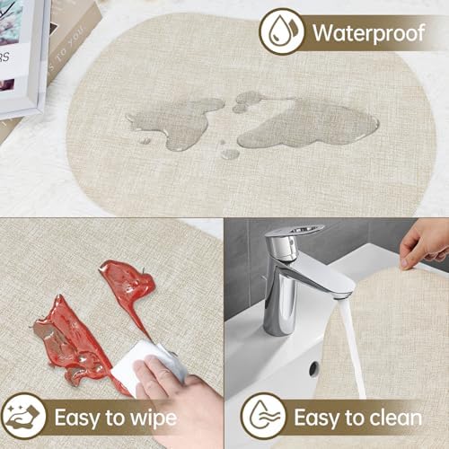 Faux Leather Placemats Set of 4 with Matching Coasters, Heat Resistant