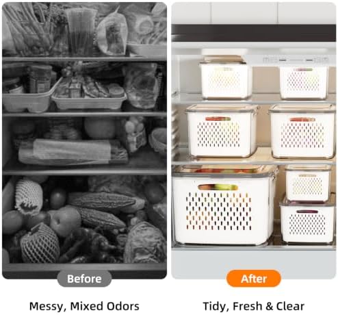 JOYZAN Fruit Storage Containers for Fridge, 8 Pack