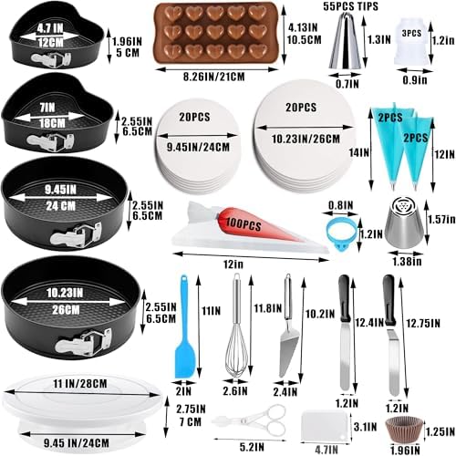 540PCS Cake Decorating Kit with 4 Springform Pans