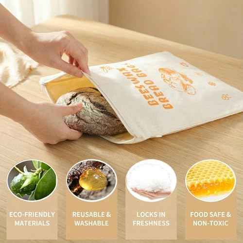 2 Pack Reusable Beeswax Bread Bags for Sourdough