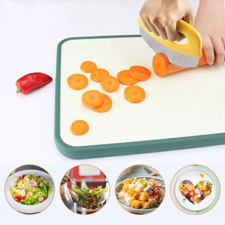 Mezzaluna Mincing Chopper Easy Grip Pizza Cutter and Salad Chopper