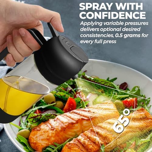 MBO 2-in-1 Olive Oil Spray Bottle, 16oz/470ml Glass Dispenser