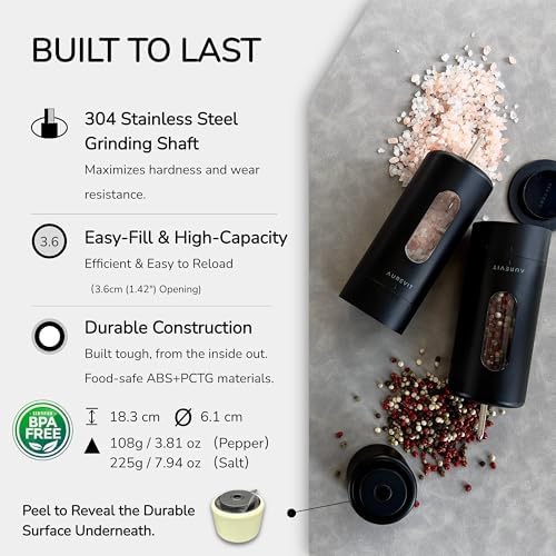 Manual Salt and Pepper Grinder Set, 2 Packs, Sage