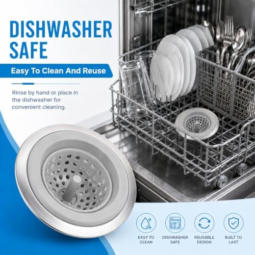 2-Pack Kitchen Silicone Sink Drain Strainer, Universal Kitchen Sink