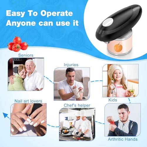 Electric Can Opener, Food Safe Automatic Can Opener with Smooth Edge