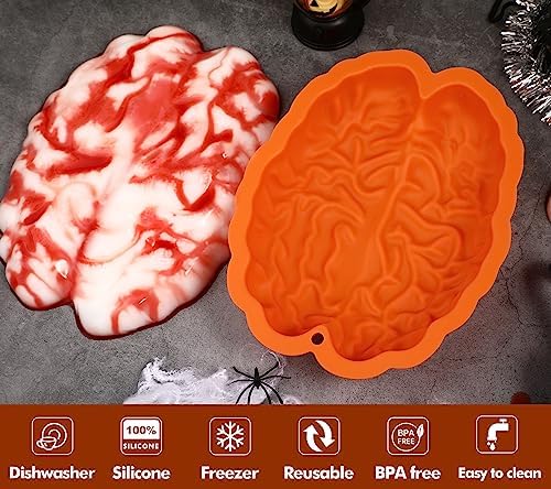 Webake Brain Jello Mold Silicone Brain Gelatin Cake Molds 9 Inch