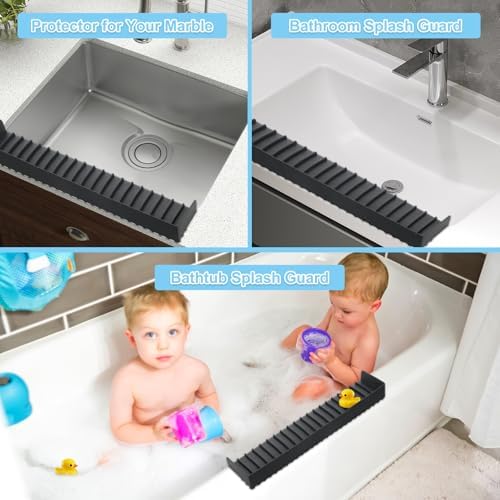 Silicone Faucet Splash Guard 4" x 30", Faucet Water Catcher Mat