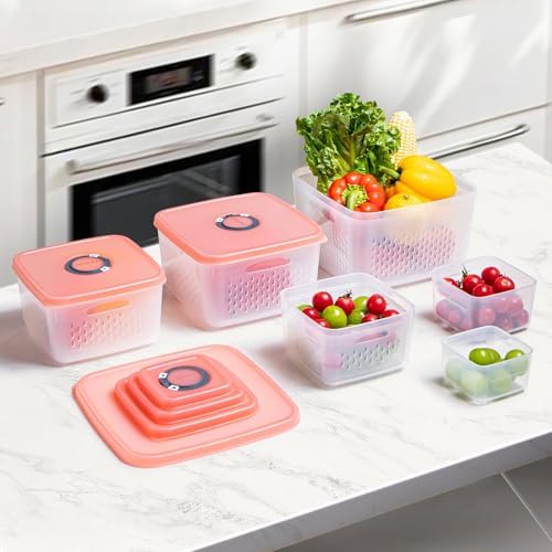 6-Piece Fruit Storage Containers with Removable Colanders