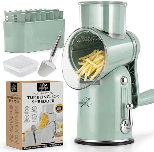 5-in-1 Rotary Cheese Grater, Green