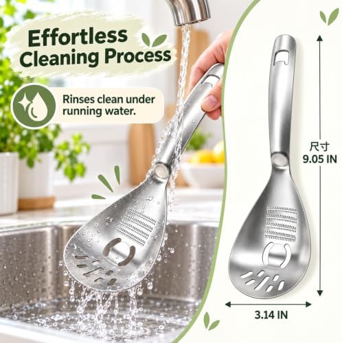 5-in-1 Stainless Steel Cooking Spoon, Multipurpose Stainless Steel