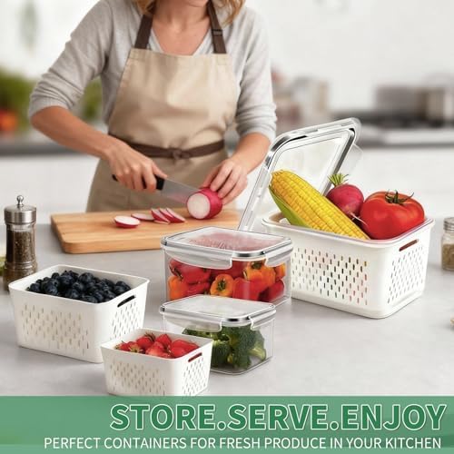 3 Pcs Fruit Storage Containers for Fridge