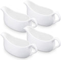 Gravy Boat Set of 4, 14 oz Ceramic Sauce Boats for Salad Dressing