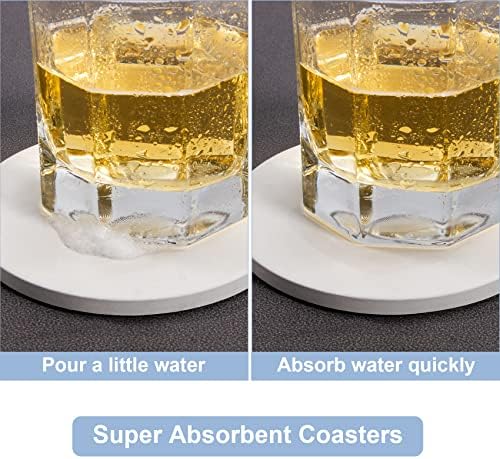 ABenkle Coasters for Drinks with Holder for Coffee Table, Absorbent