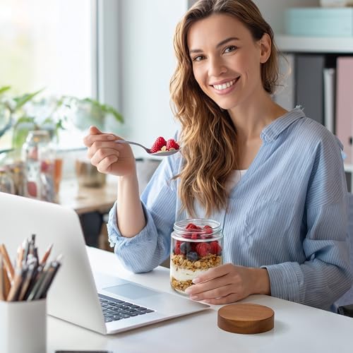 Danmu 16 oz Overnight Oats Containers with Lids, 4 Pack