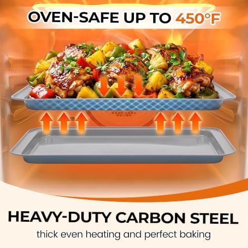Vinino 6-Piece Baking Pans Set, Nonstick Carbon Steel Bakeware Sets