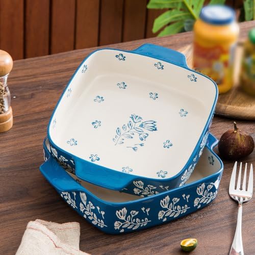 Wisenvoy 9x9 Baking Pan & Casserole Dish Set - 2-Piece Ceramic Square
