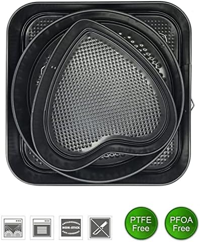 3pcs Cake Pans Sets for Baking, Carbon Steel Non Stick Easy Demold