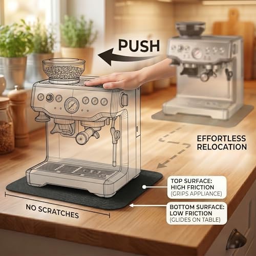 Customizable Kitchen Appliance Slider Mat: 16"x13" Trimmable Sliding