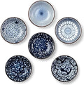 Eisinly 6 Pack Dipping Bowls,3 OZ Small Ceramic Soy Sauce Dish,Vintage