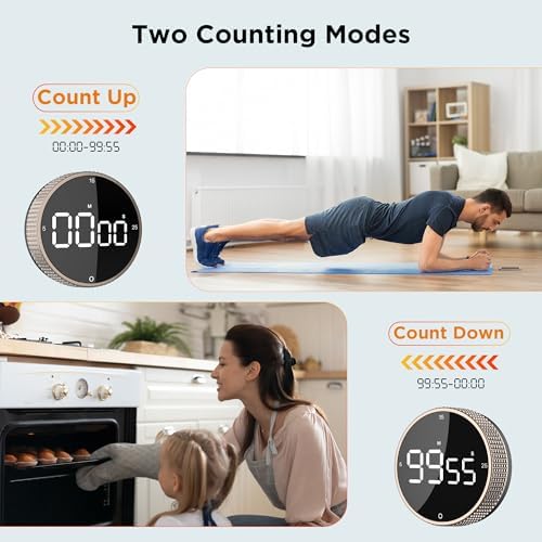 Digital Kitchen Timer with Large LED Display, Tarnish