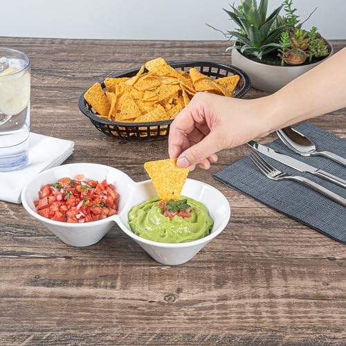 Restaurantware-9.1 x 4.9 x 2.3 Inch Double Dip Bowls, 1 Microwavable