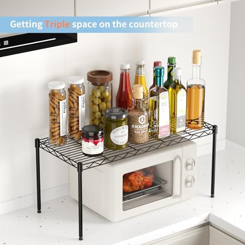 1-Tier Wire Shelf Rack,30" Wx14 Dx17 H,Single Metal Shelves Rack
