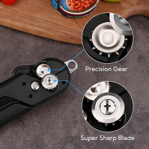 KITCHENDAO Replaceable Can Opener with 2 Extra Blades, Super Sharp