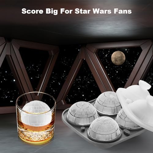 Nax Caki 3D Death Star Ice Cube Molds, Large Silicone Fun Shapes