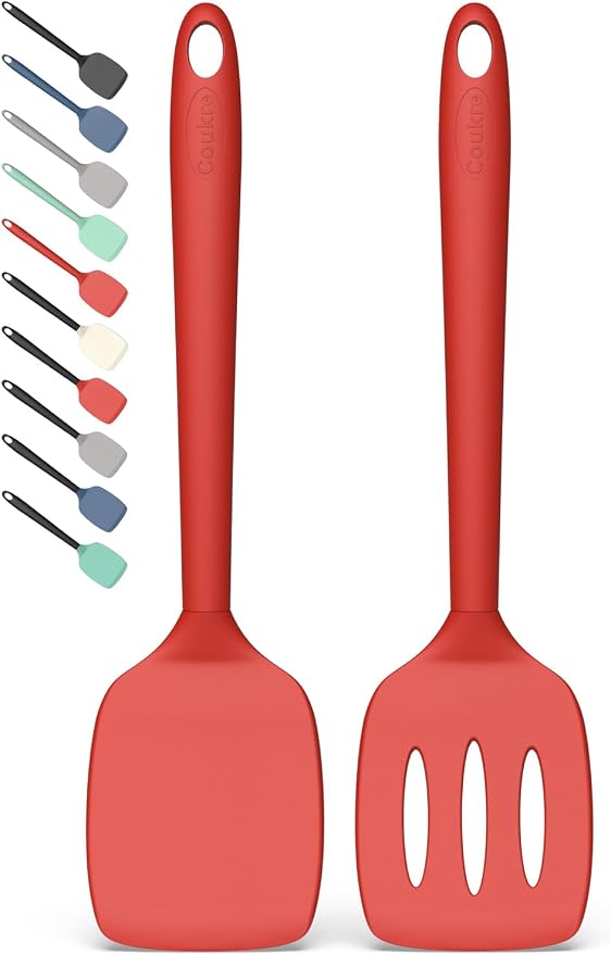 Coukre 2 Pack Silicone Spatula Set, High Heat Resistant, BPA Free Kitchen by Coukre