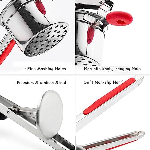 Stainless Steel Potato Ricer With 3 Discs, Heavy Duty Potato Ricer for