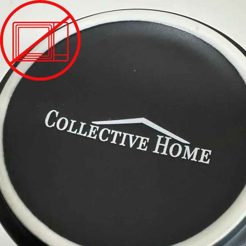 COLLECTIVE HOME Black Ceramic Coffee Mug, 15 oz Golden Monogram Tea