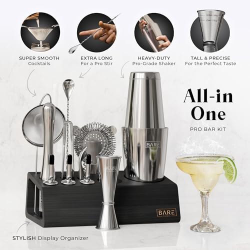 BARE BARREL® Mixology Bartender Kit Bar Set | 14-Piece Cocktail Shaker