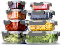 EATEX 16pc Glass Storage Containers with Lids