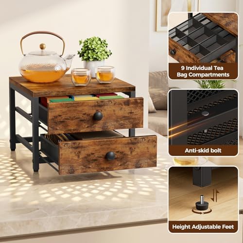 Plaviya Tea Bag Organizer and Storage with 2 Drawers for Countertop