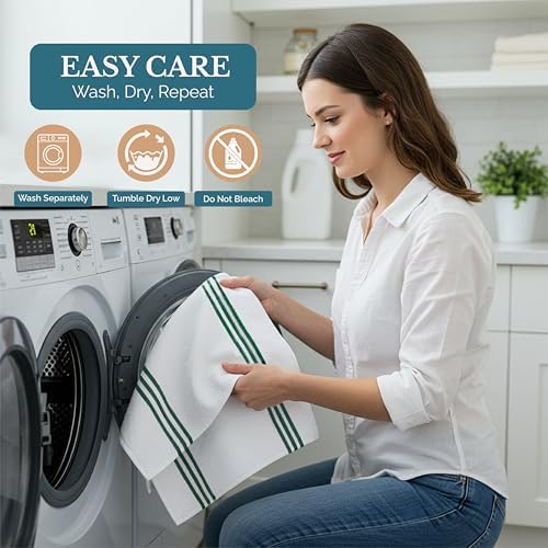 Casa Platino Kitchen Towel Set 8 Pc - 4 Dish Cloths for Washing Dishes