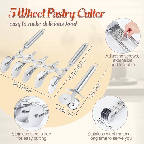 Gisafai 3 Pcs Pastry Cutter Set for Christmas Kitchen Pizza Noodle