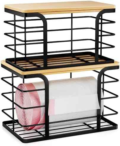 2 Pack Stackable Storage for Kitchen Laundry Pantry Organizers,Trash