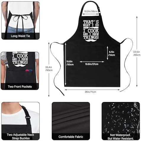 Xornis 100% Cotton Funny Apron for Men Women Adjustable Bib Aprons