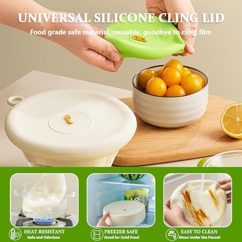 Silicone Stretch Lids, 6 Pcs, Reusable Food Covers
